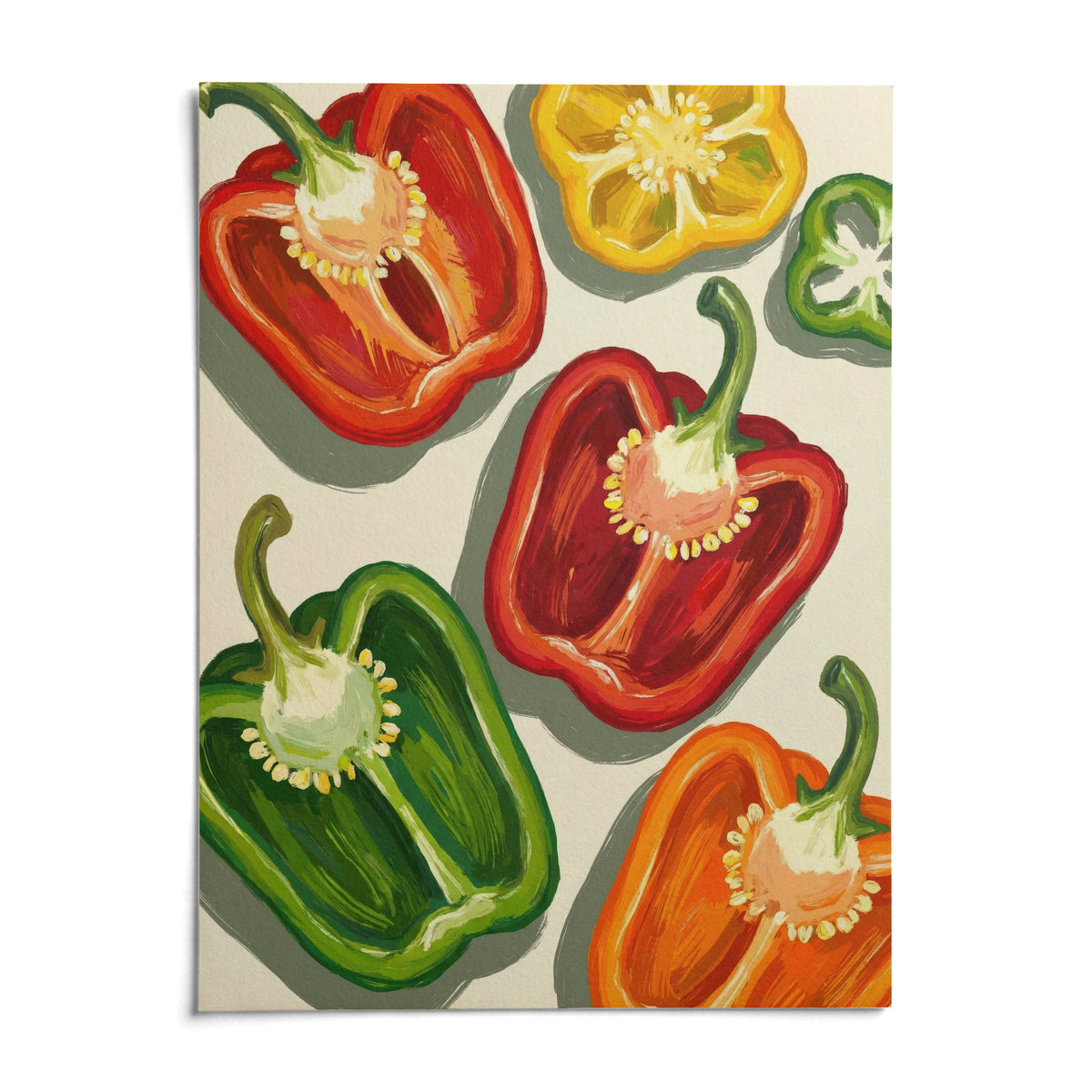 Bell Pepper Art, shown as an unframed paper print on a plain white background