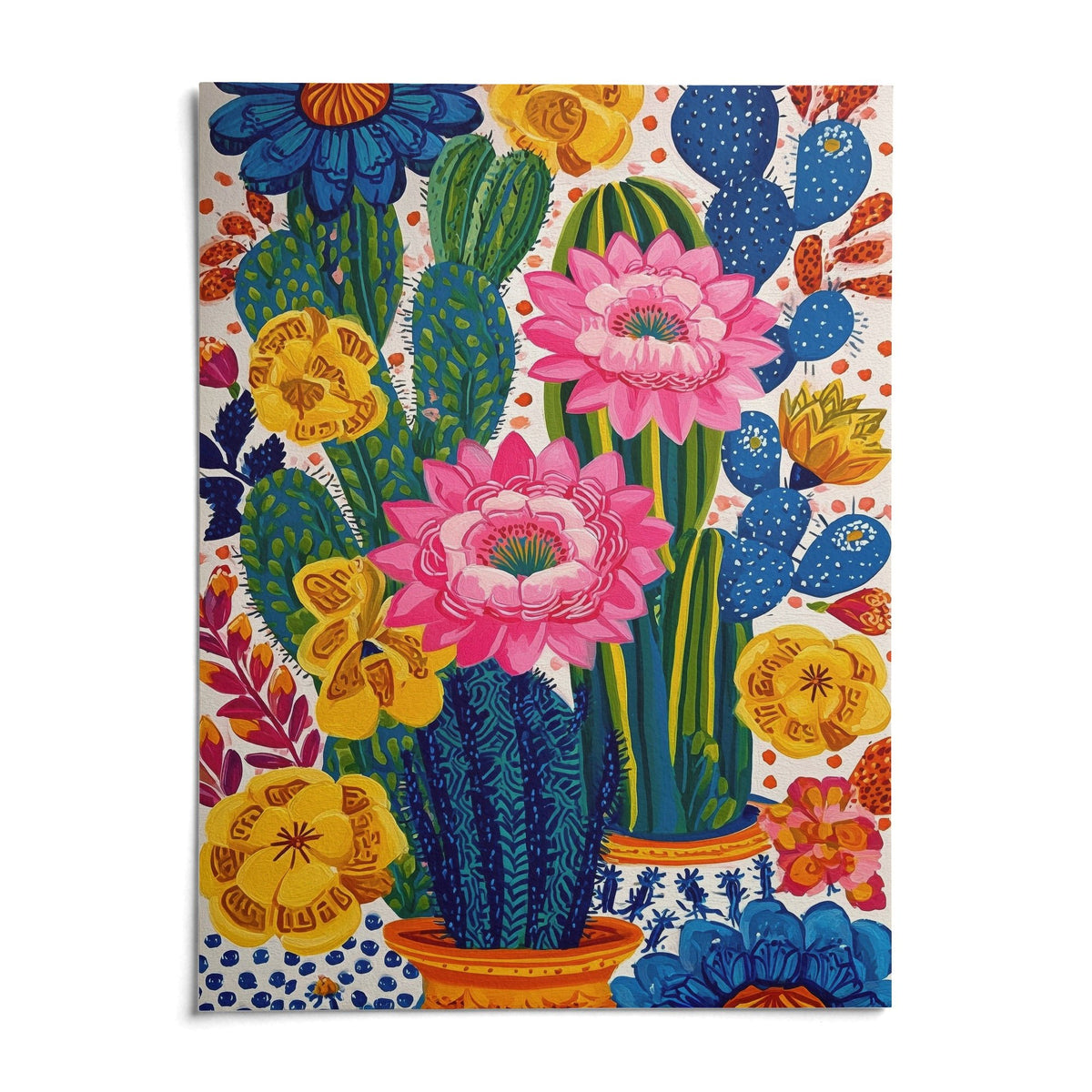 Colorful Botanical Wall Art, shown as an unframed paper print on a plain white background