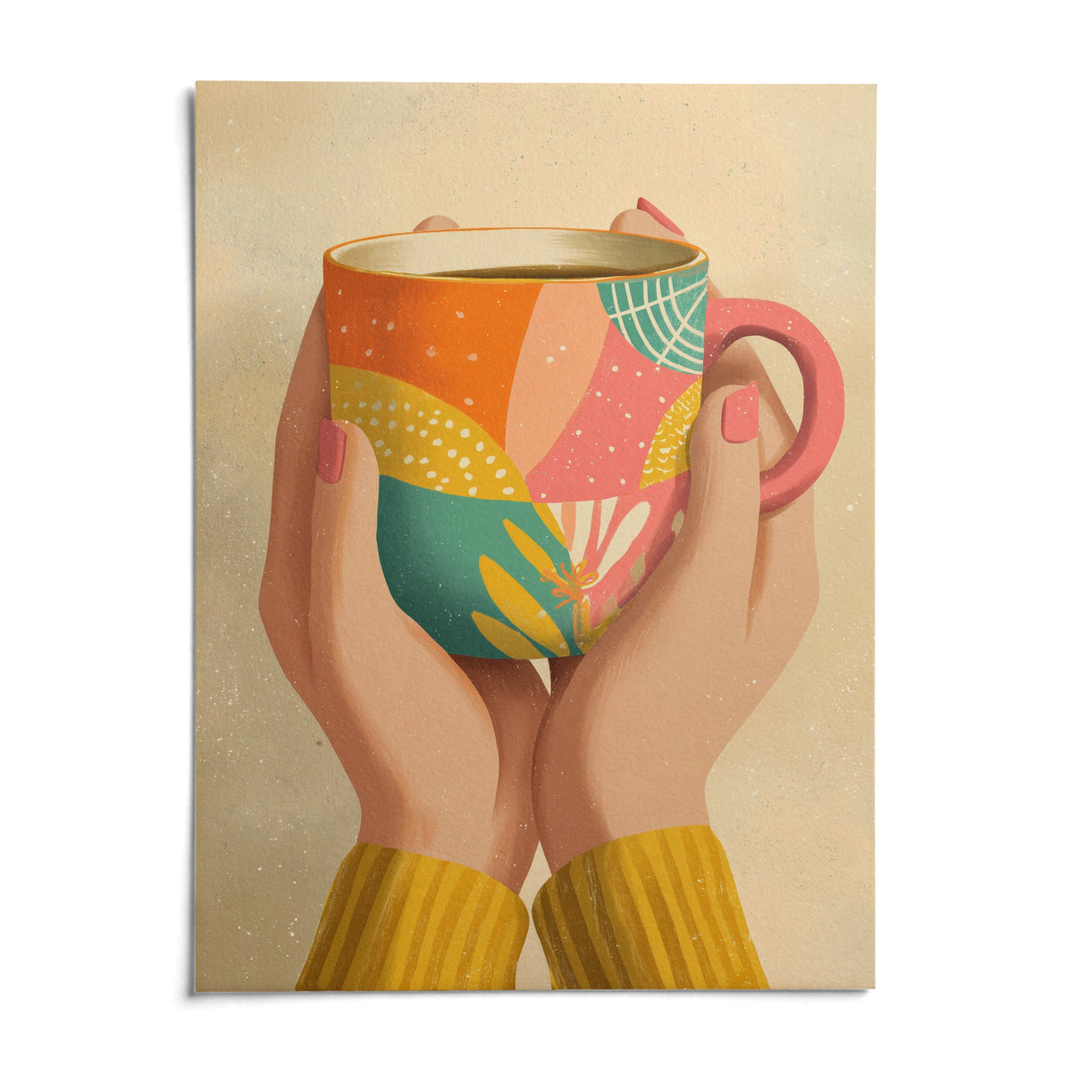 Coffee Mug Art, shown as an unframed paper print on a plain white background