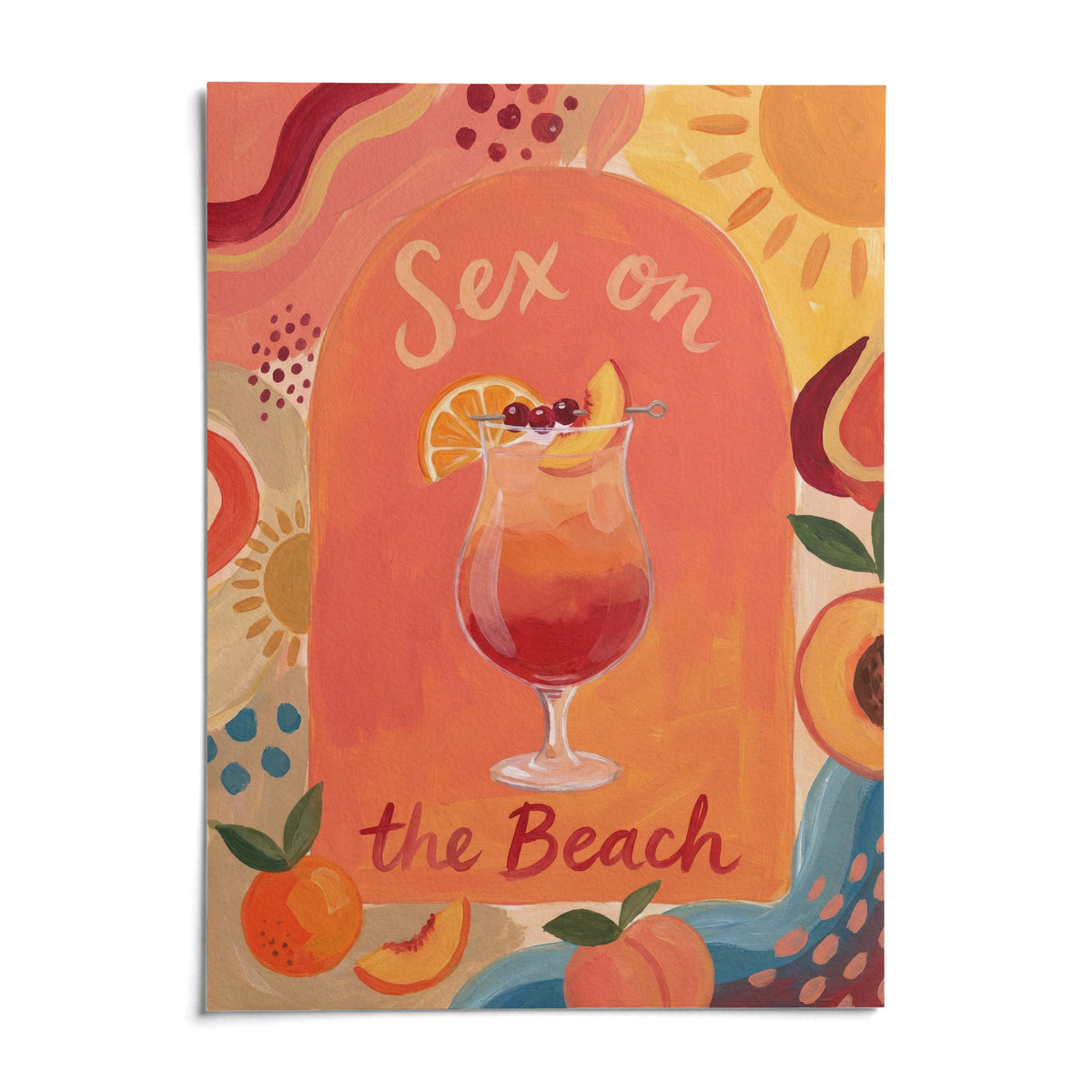 Colorful Drink Poster, shown as an unframed paper print on a plain white background