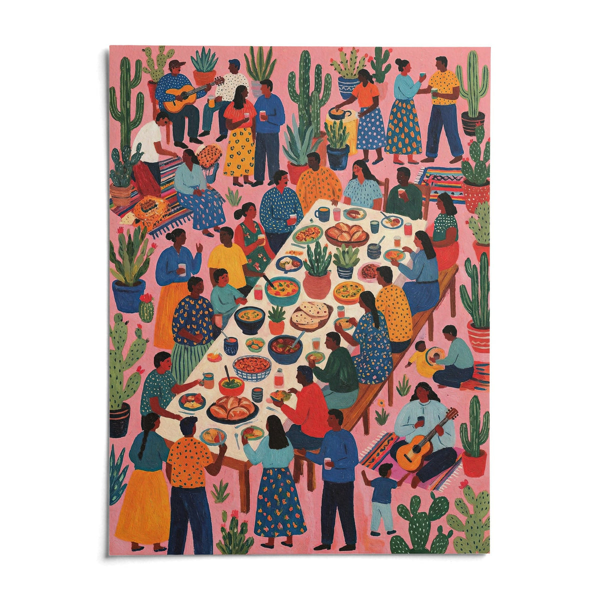 Fiesta Art, shown as an unframed paper print on a plain white background