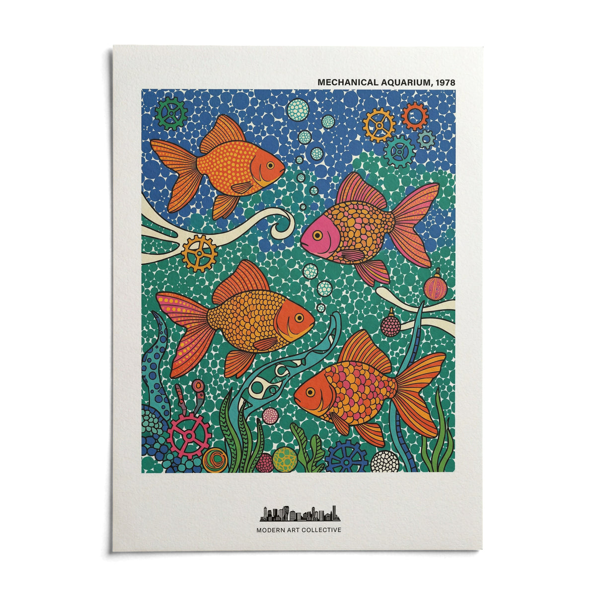 Fish Poster, shown as an unframed paper print on a plain white background