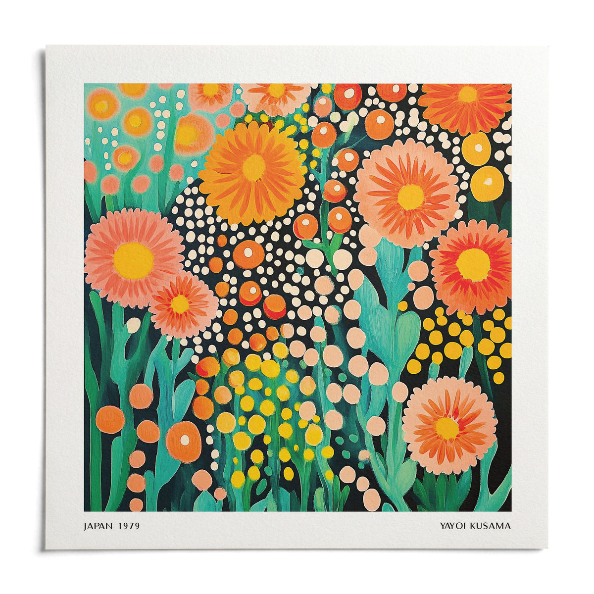 Colorful Flower Art, shown as an unframed paper print on a plain white background