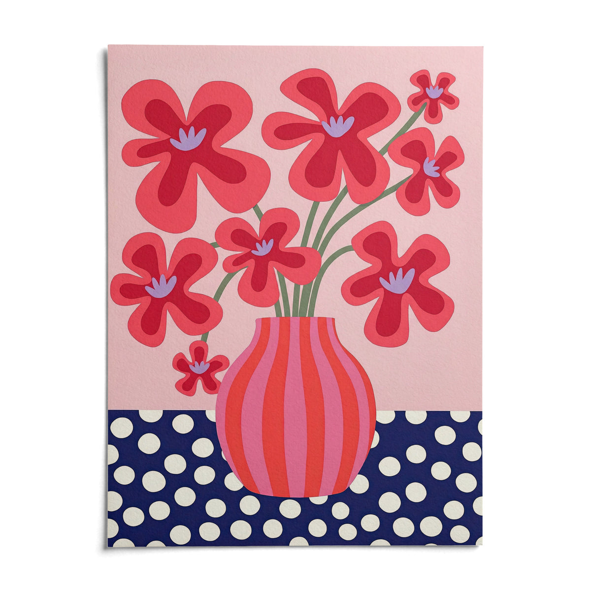 Colorful Flower Poster, shown as an unframed paper print on a plain white background
