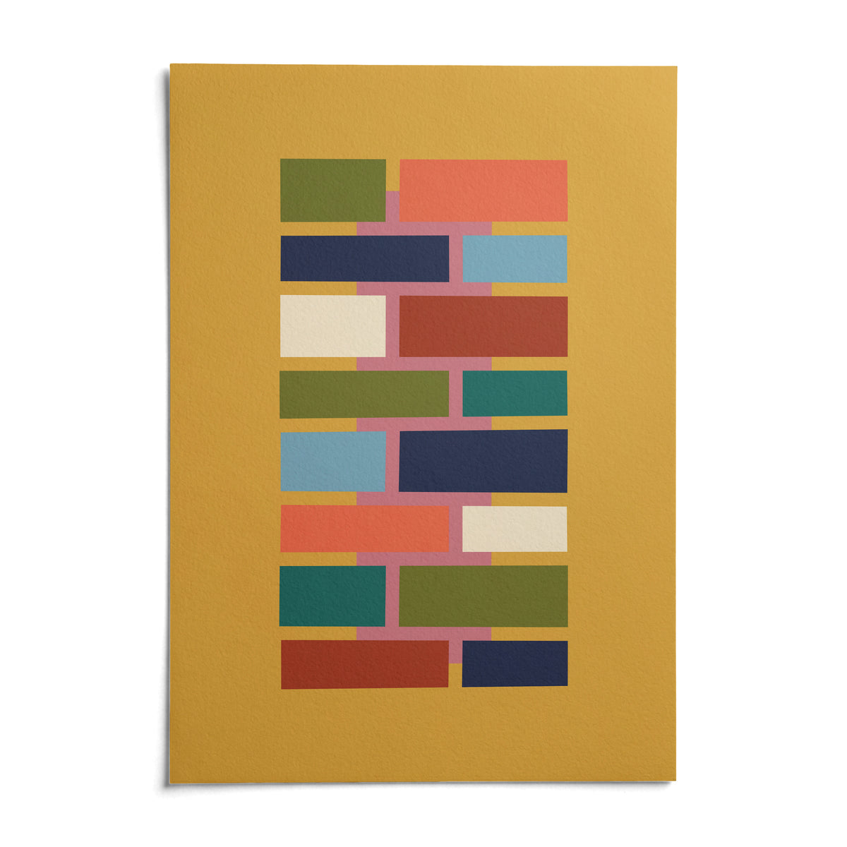 Colorful Geometric Art, shown as an unframed paper print on a plain white background