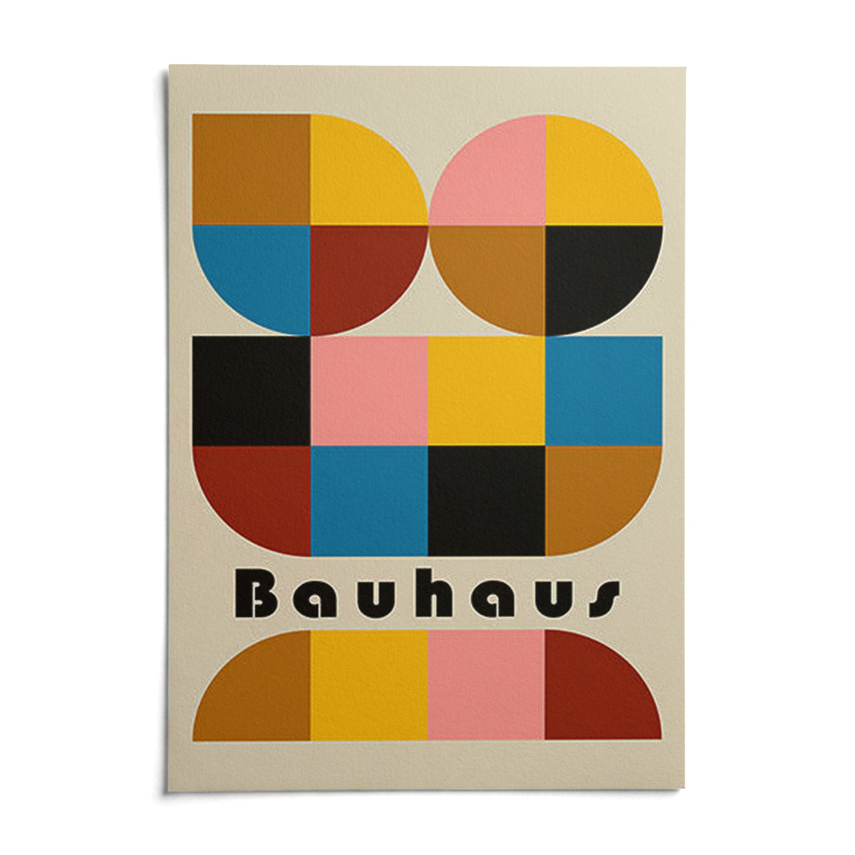 Colorful Geometric Wall Art, shown as an unframed paper print on a plain white background