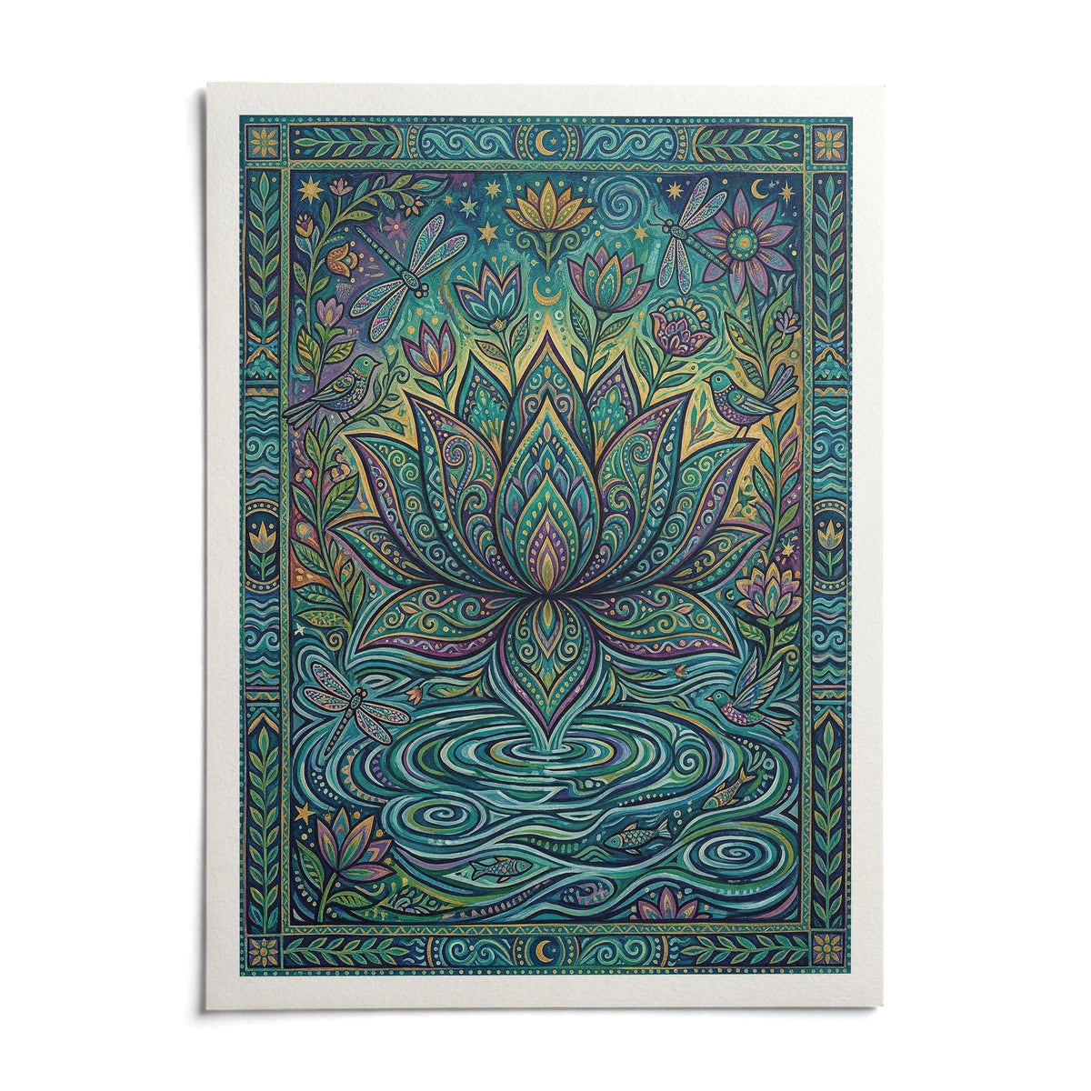Colorful Nature Print, shown as an unframed paper print on a plain white background