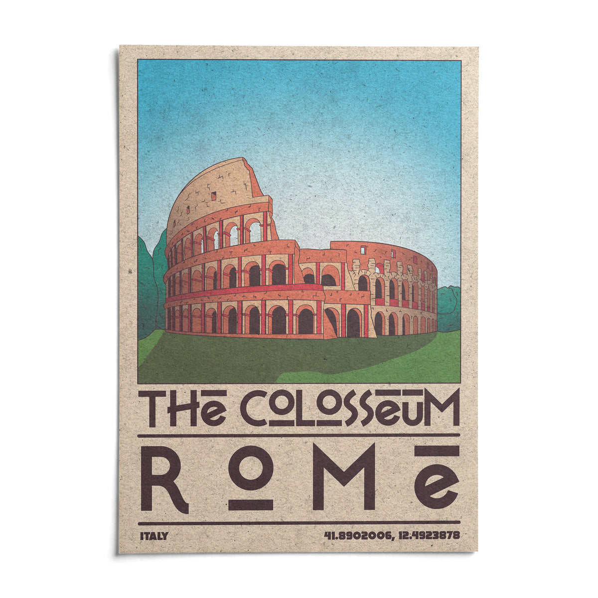 Colosseum Art Print, shown as an unframed paper print on a plain white background