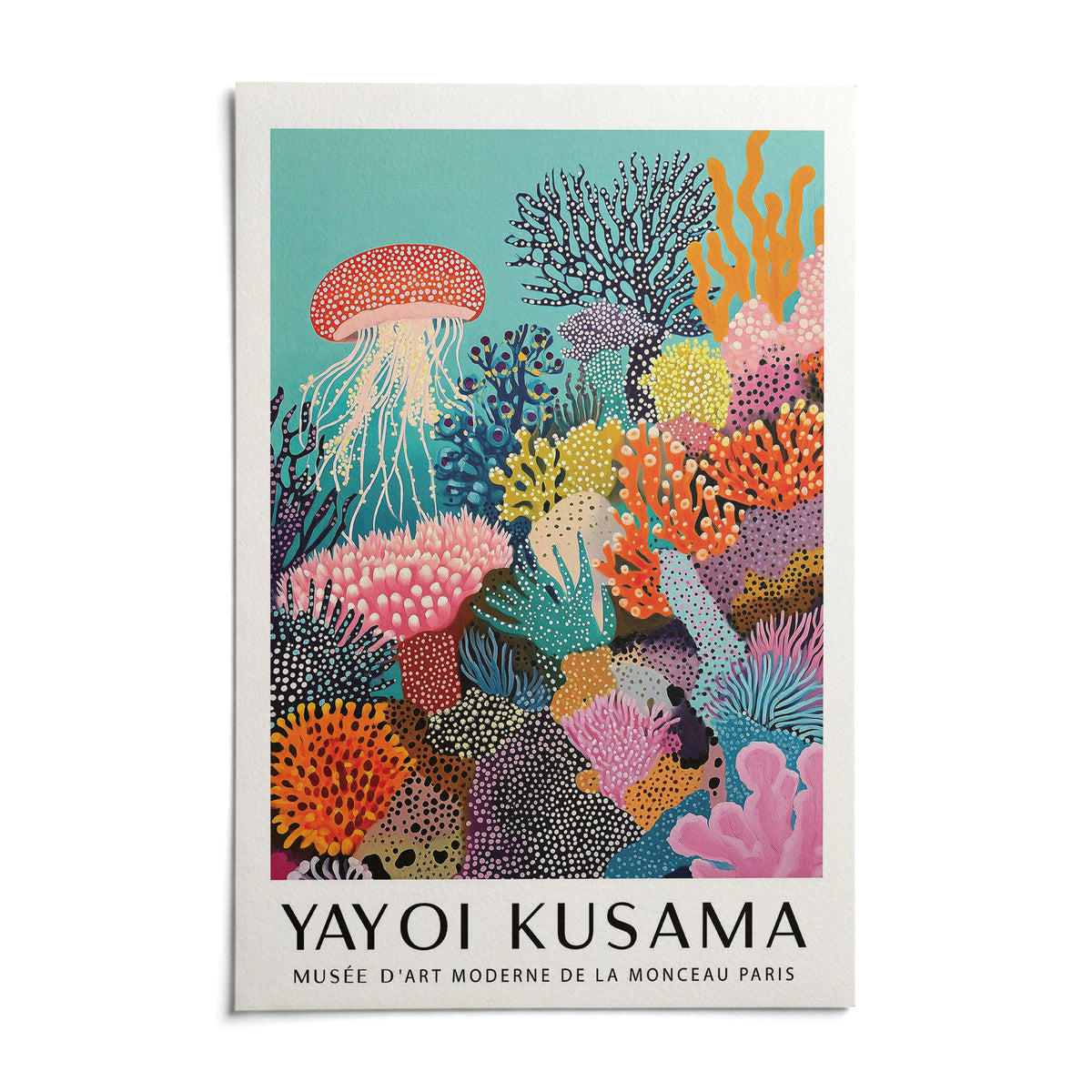 Coral Reef Art, shown as an unframed paper print on a plain white background