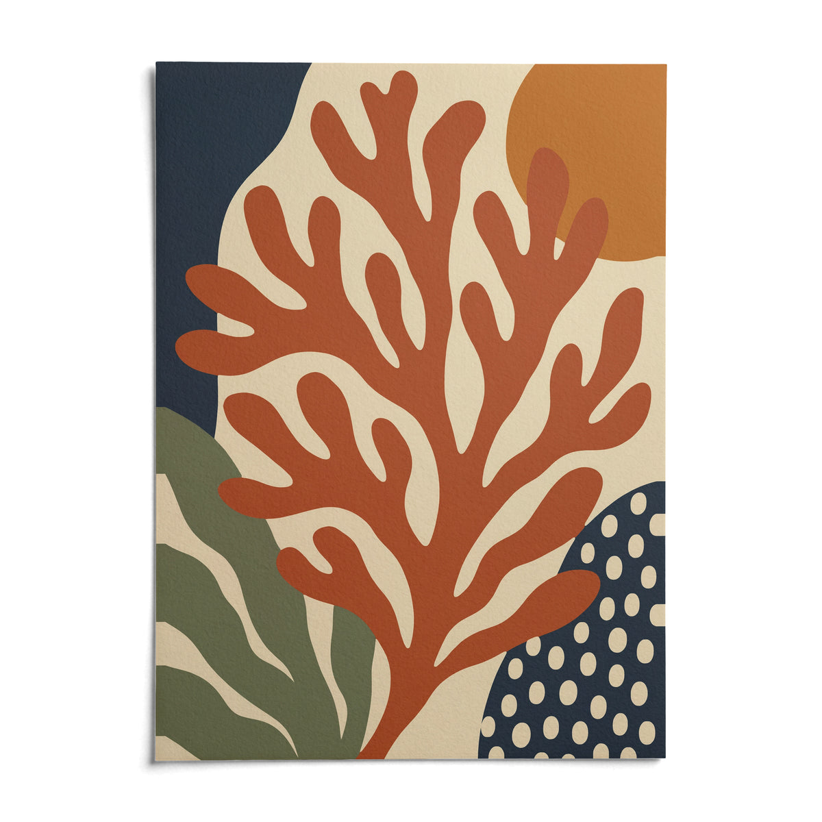 Coral Wall Art, shown as an unframed paper print on a plain white background