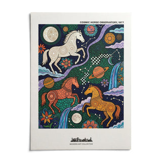 Cosmic Horse Art Print, shown as an unframed paper print on a plain white background