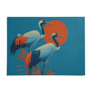 Cranes Artwork, shown as an unframed paper print on a plain white background