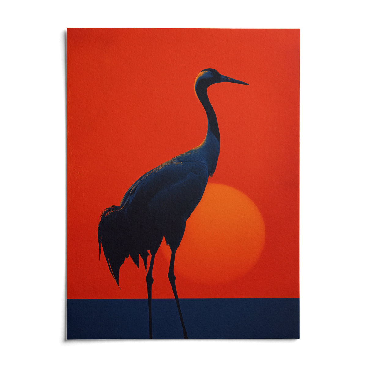 Cranes Silhouette Art Print, shown as an unframed paper print on a plain white background