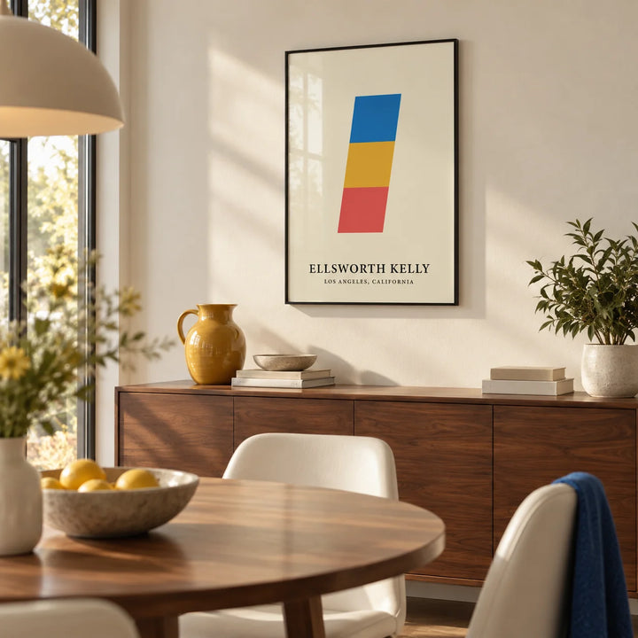 Creative Wall Art, framed on the wall of a modern dining room with a cream wall