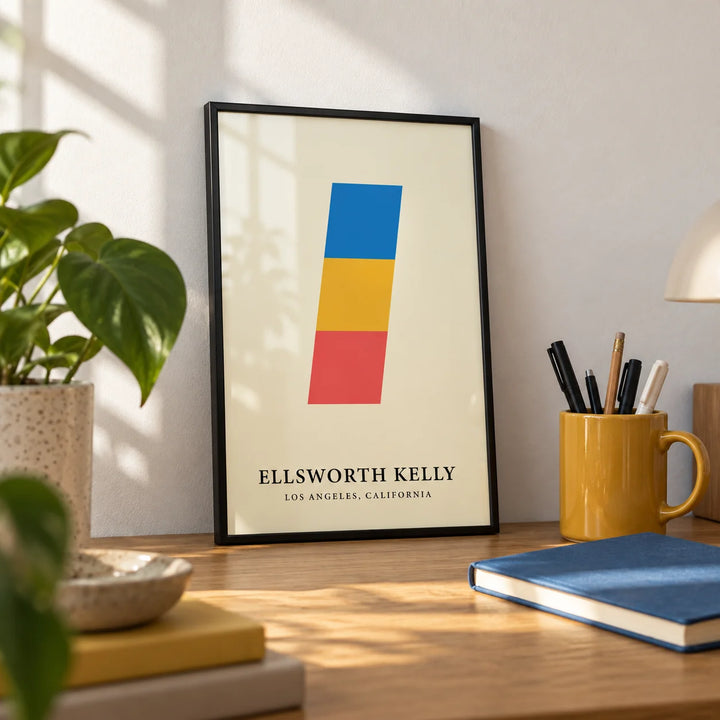 Creative Wall Art, a small A4 framed print leaning on an oak desk