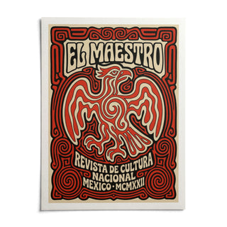 Cultural Mexican Poster, shown as an unframed paper print on a plain white background