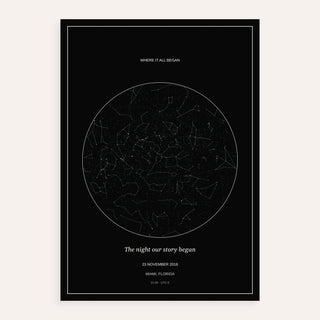 Custom Star Map personalised print, Print only