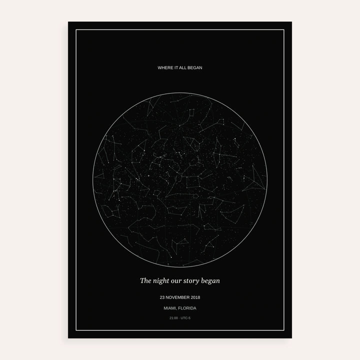Custom Star Map personalised print, Print only