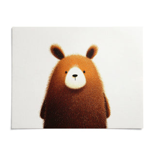 Cute Bear Print, shown as an unframed paper print on a plain white background