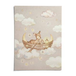 Cute Nursery Wall Art, shown as an unframed paper print on a plain white background