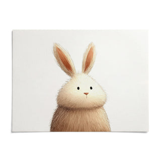 Cute Rabbit Wall Art, shown as an unframed paper print on a plain white background