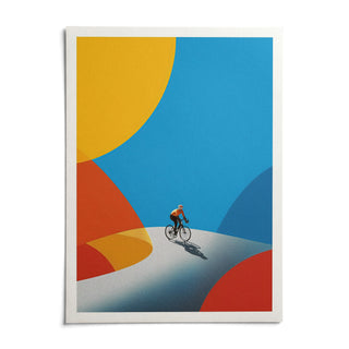 Cycling Art Print, shown as an unframed paper print on a plain white background
