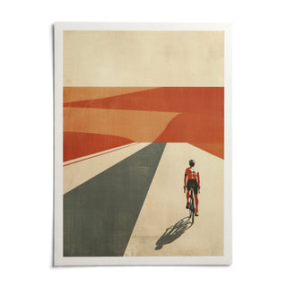 Cycling Landscape Print, shown as an unframed paper print on a plain white background