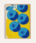 Blueberry Wall Art print with Blue and Yellow shades for kitchen wall