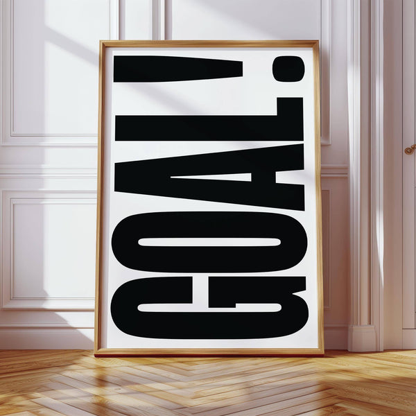 Striking black-and-white typography wall art for games room decor