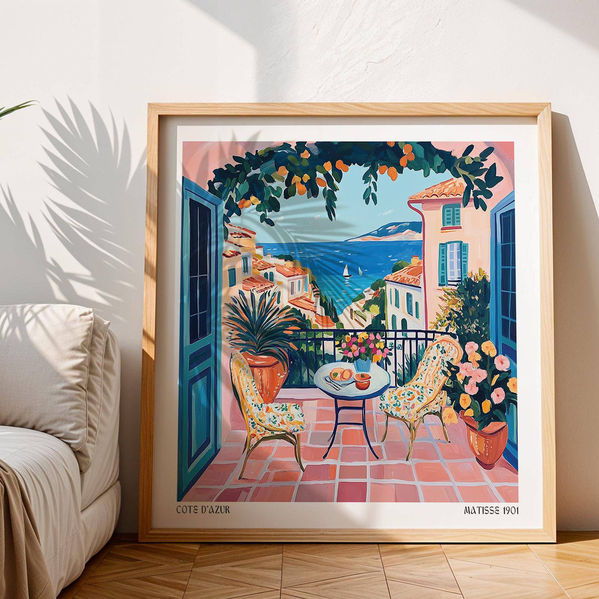 Matisse-inspired French coastal wall art for home decor
