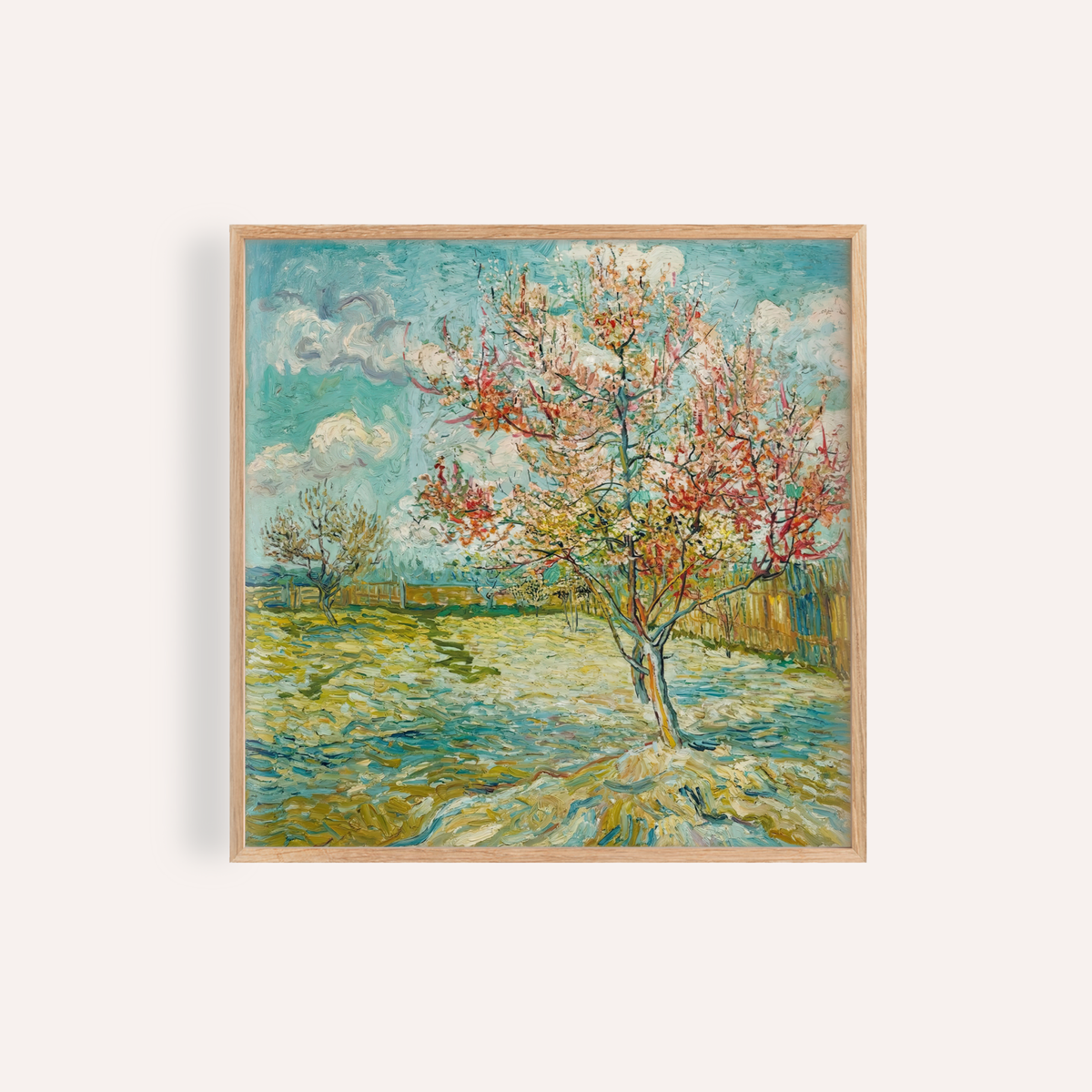 Impressionist Wall Art with Pink and Blue for living room print