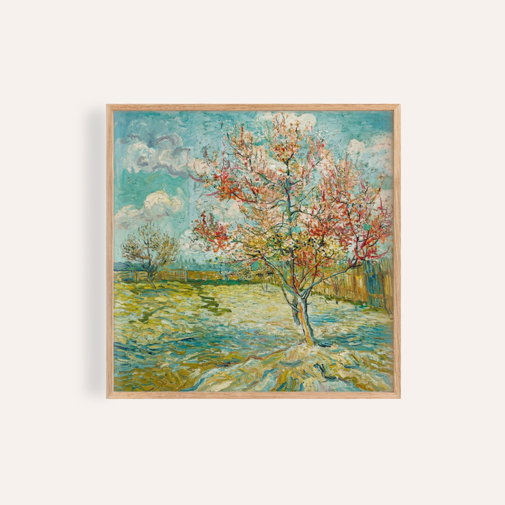 Impressionist Wall Art with Pink and Blue for living room print