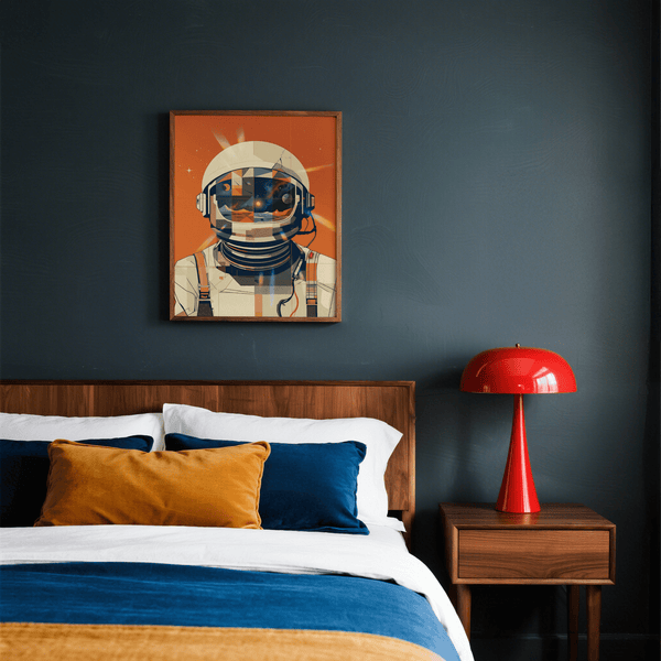 Astronaut Poster wall art with blue tones for creative spaces