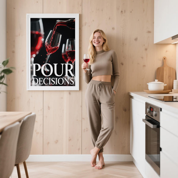 Black backdrop and red wine contrast in this unique gift for wine lovers.