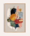 Colorful Art Poster in multicolored tones for living room wall art print