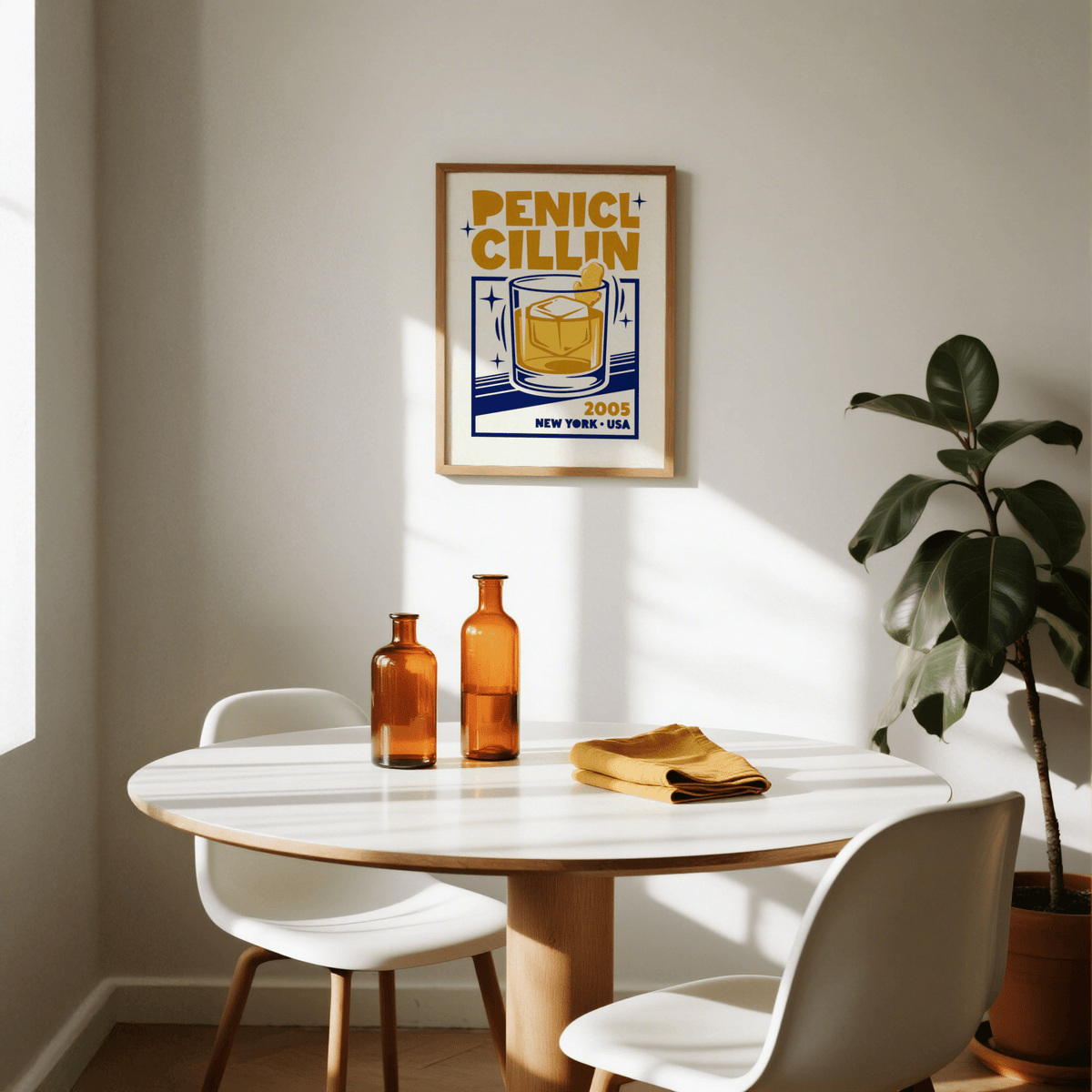 Bar Decor Wall Art colorful kitchen wall art in orange and blue