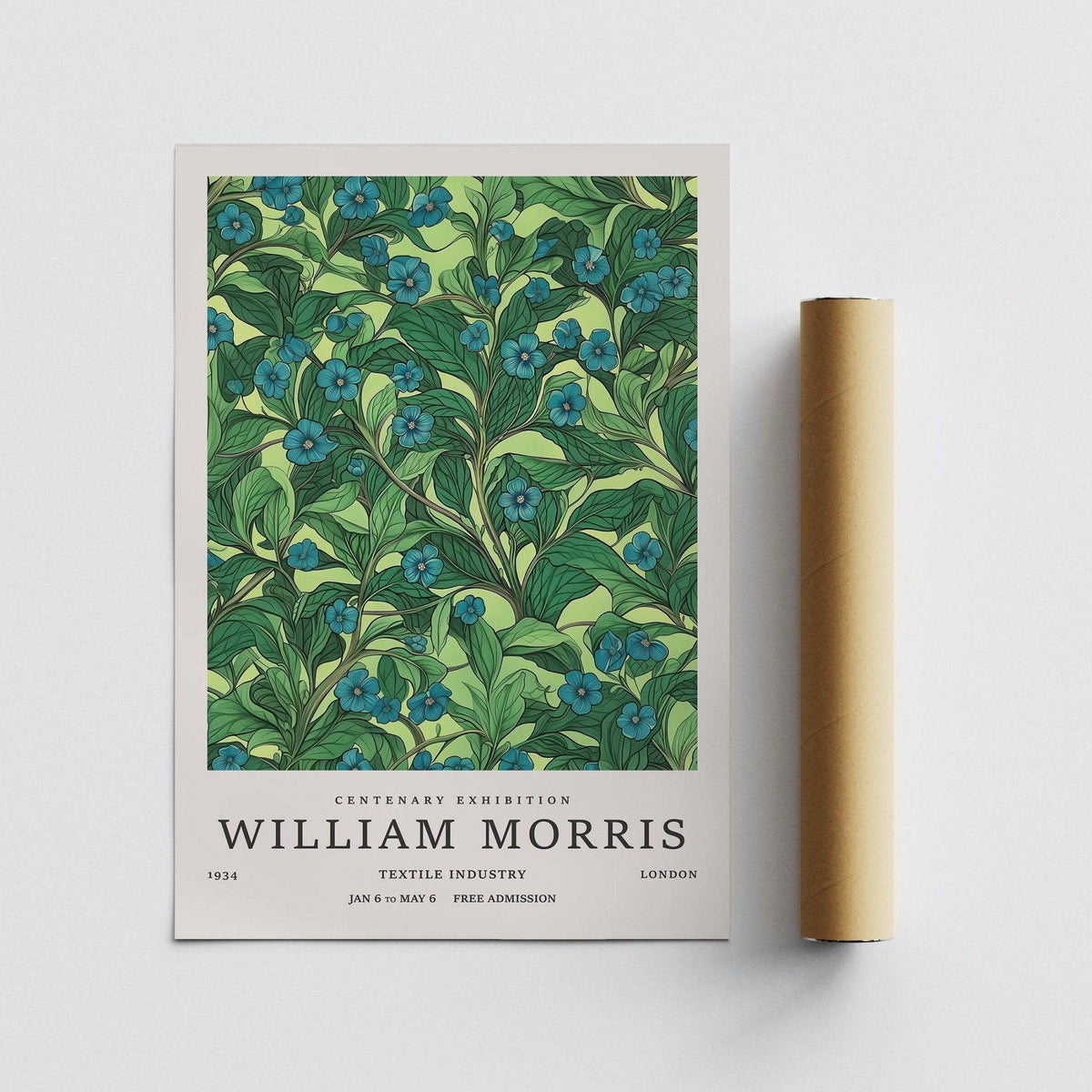 Leafy vines and blossoms in green wall art for living room styling