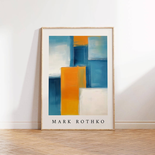Mark Rothko-inspired modern wall art with blue and yellow colour blocks