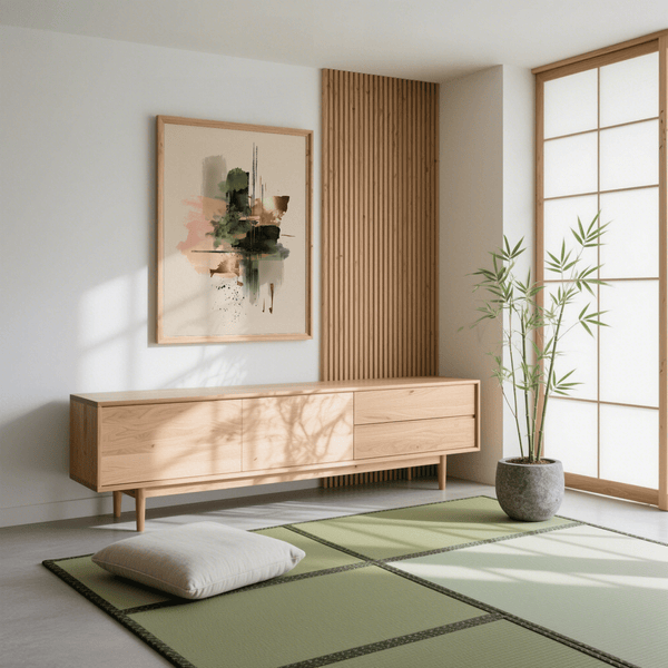 Stylish Pink and Green Print art print for a modern dining room, featuring Green, Pink, Beige, Gold.