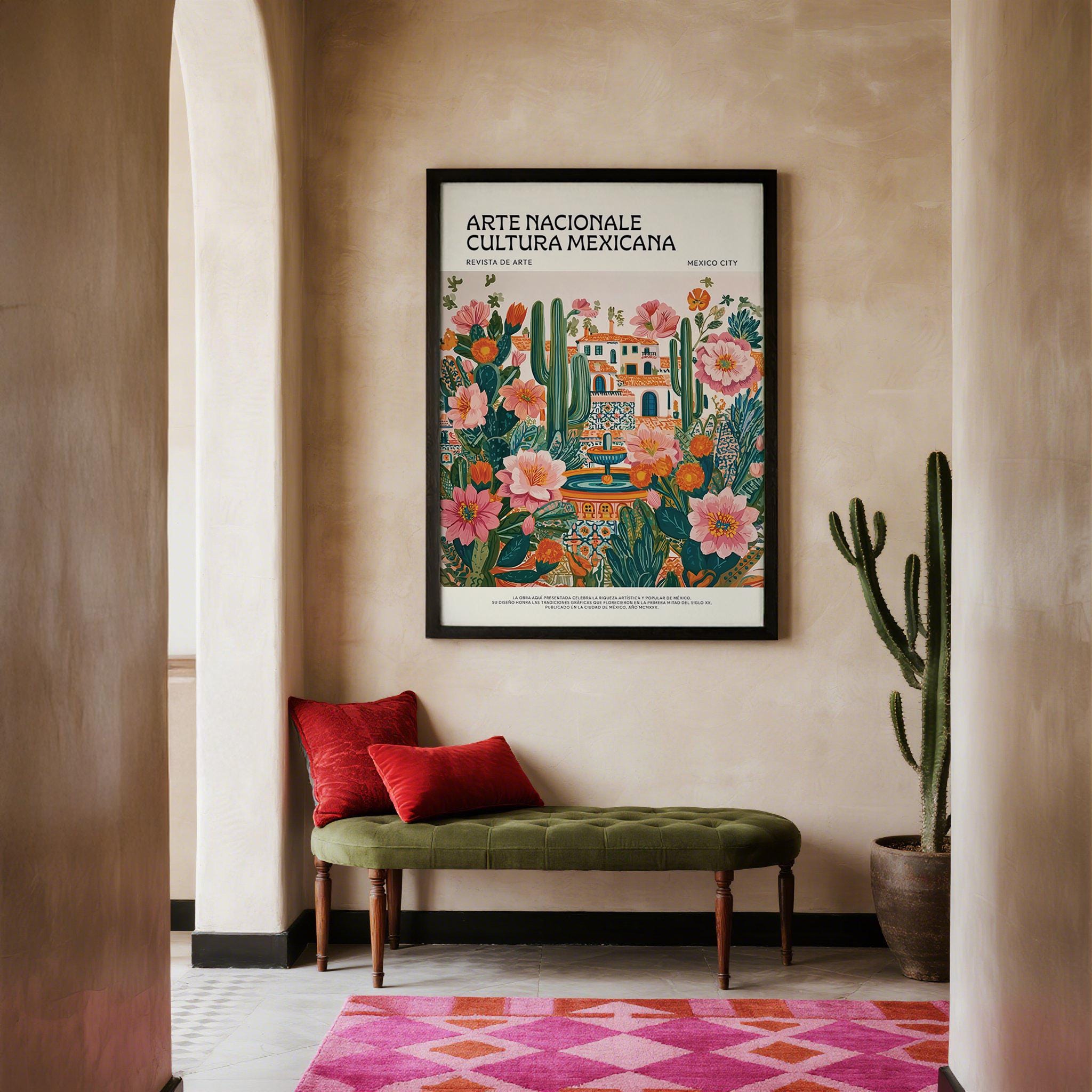 Folk Art Mexico | Casa de Flores Courtyard Wall Print