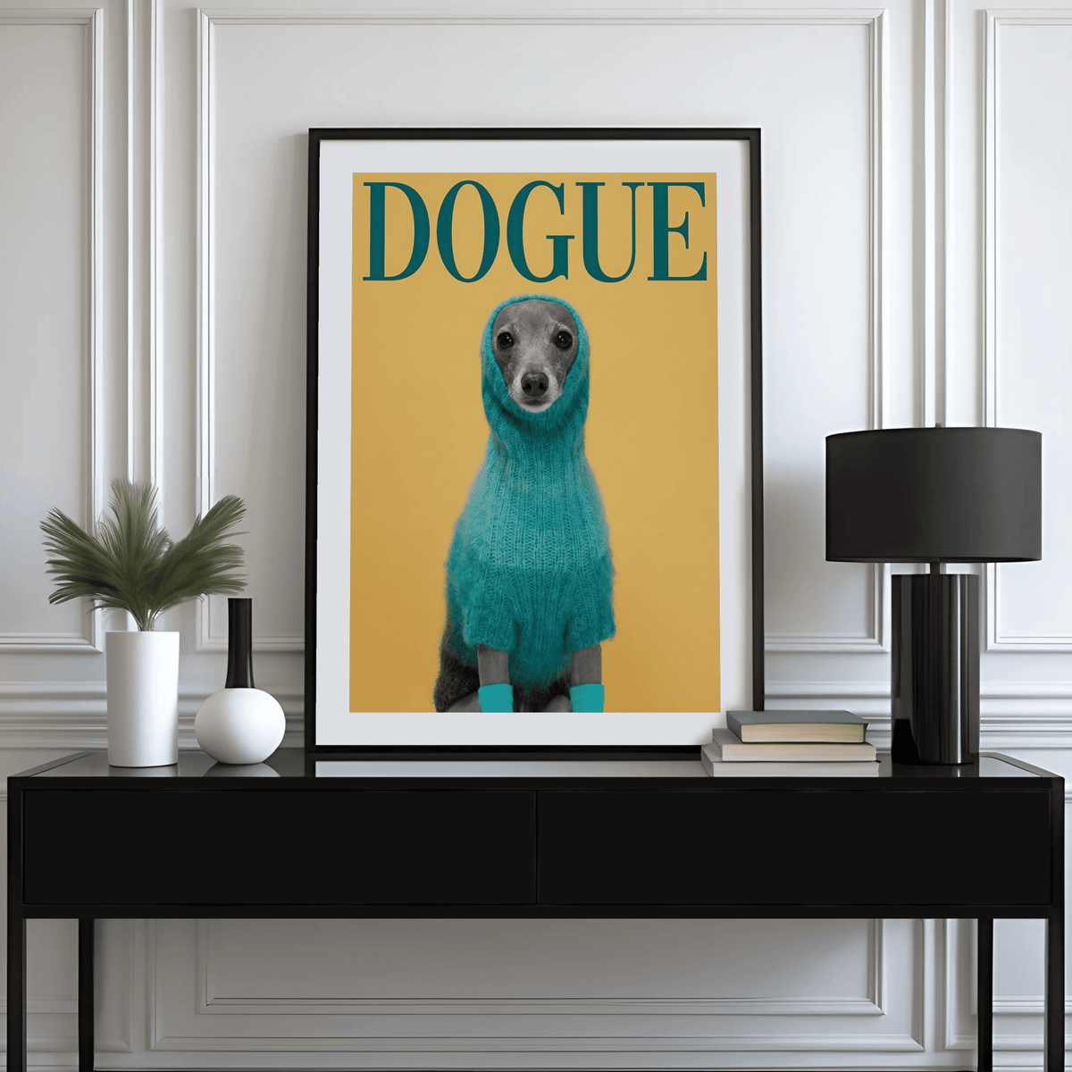 Cute Pet Wall Art poster design for family room wall with lively colors