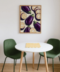 Aubergines Art Print featuring purple, ideal for cozy breakfast nook
