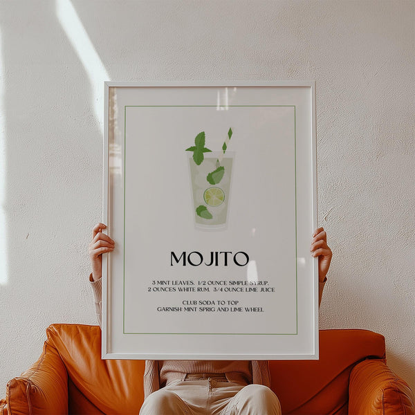 Stylish mojito print for modern bar pictures for wall setups

