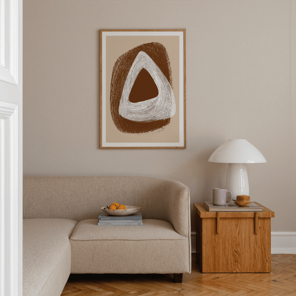 Close-up of layered brush texture creating depth within simple shapes