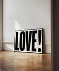 Minimalist LOVE poster for modern interiors.