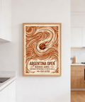 Text-forward sports print poster reading Argentina Open, Buenos Aires, and 1954