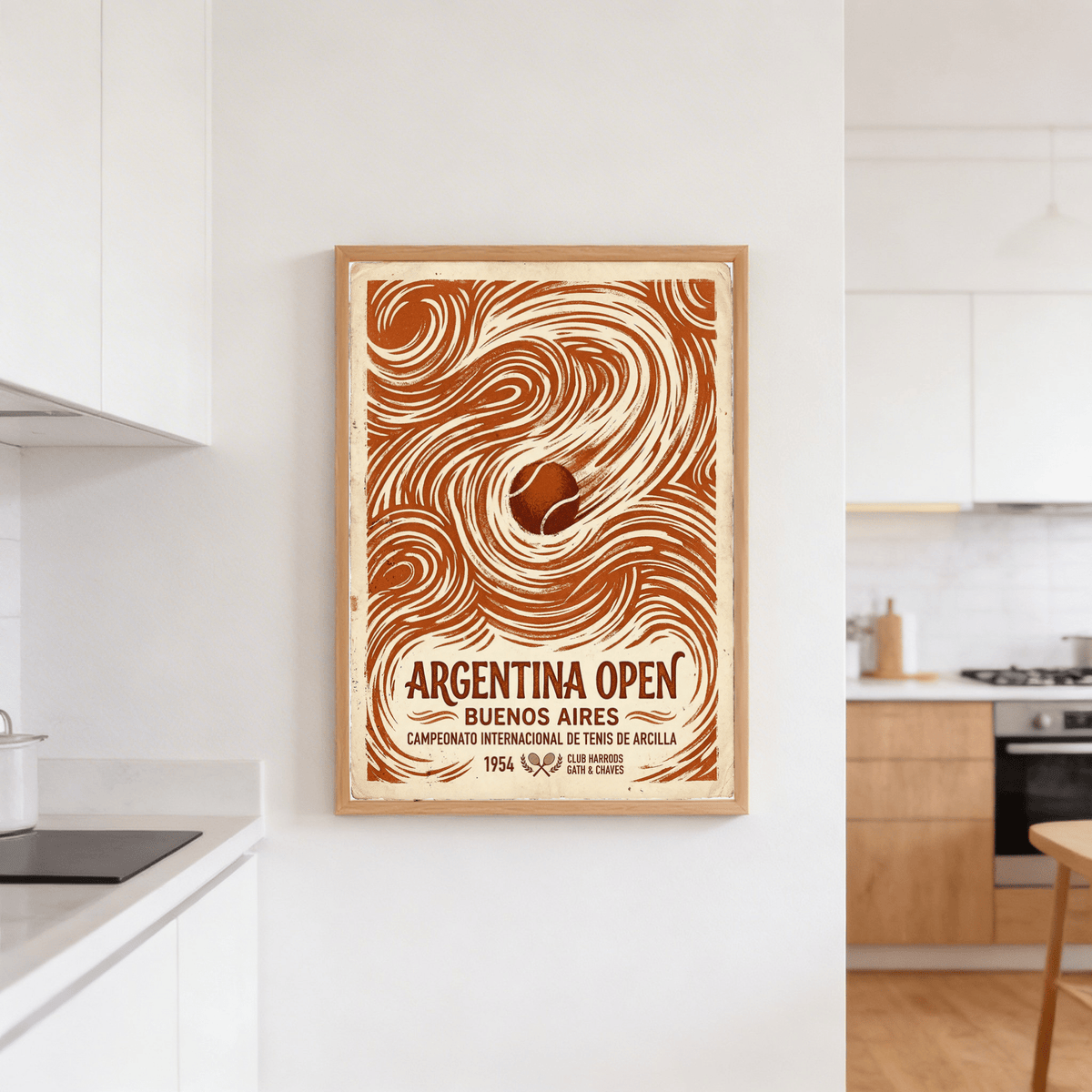 Text-forward sports print poster reading Argentina Open, Buenos Aires, and 1954