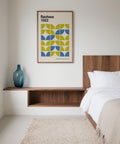 Structured repetition in this modern geometric art print on neutral background.