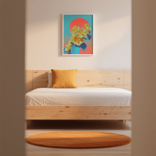 Vibrant Floral Wall Art with pink and yellow for nursery art print design
