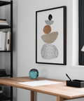 Modern Pebble Print featuring gray tones for hallway poster decor
